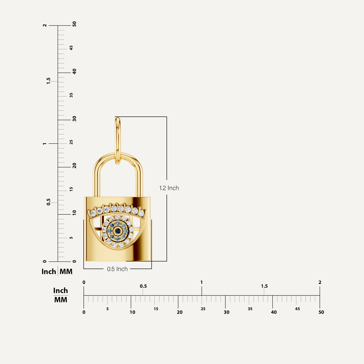ILOCH, Evil Eye Pendant in 18K Yellow Gold