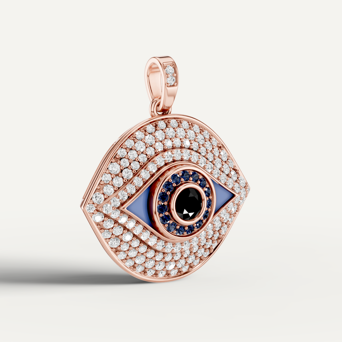 Iris, Evil Eye Pendant in 14K Rose Gold