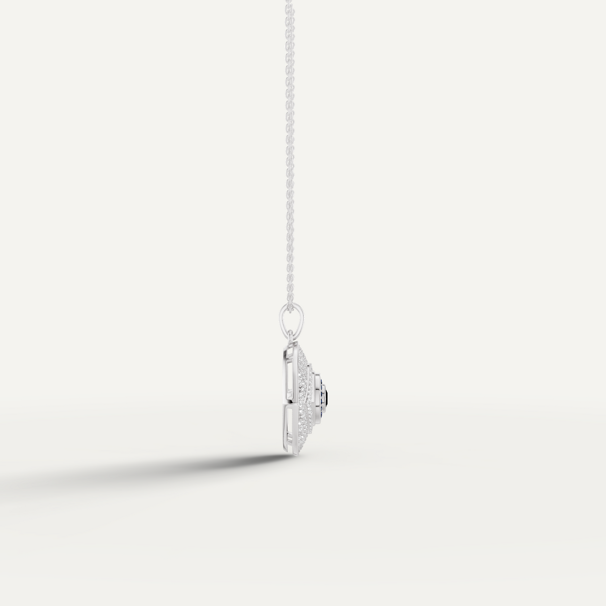 Iris, Evil Eye Pendant in 14K White Gold