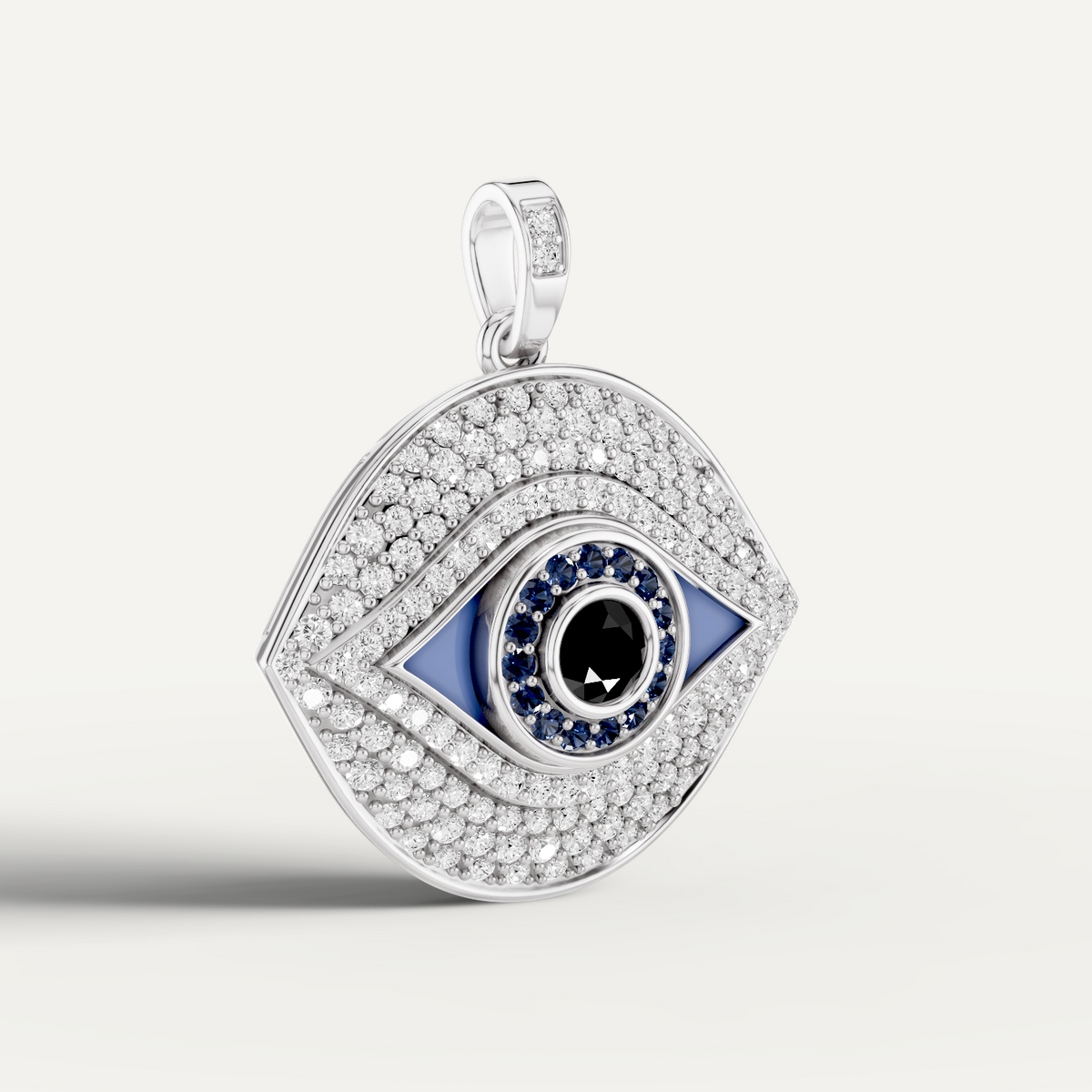 Iris, Evil Eye Pendant in 14K White Gold