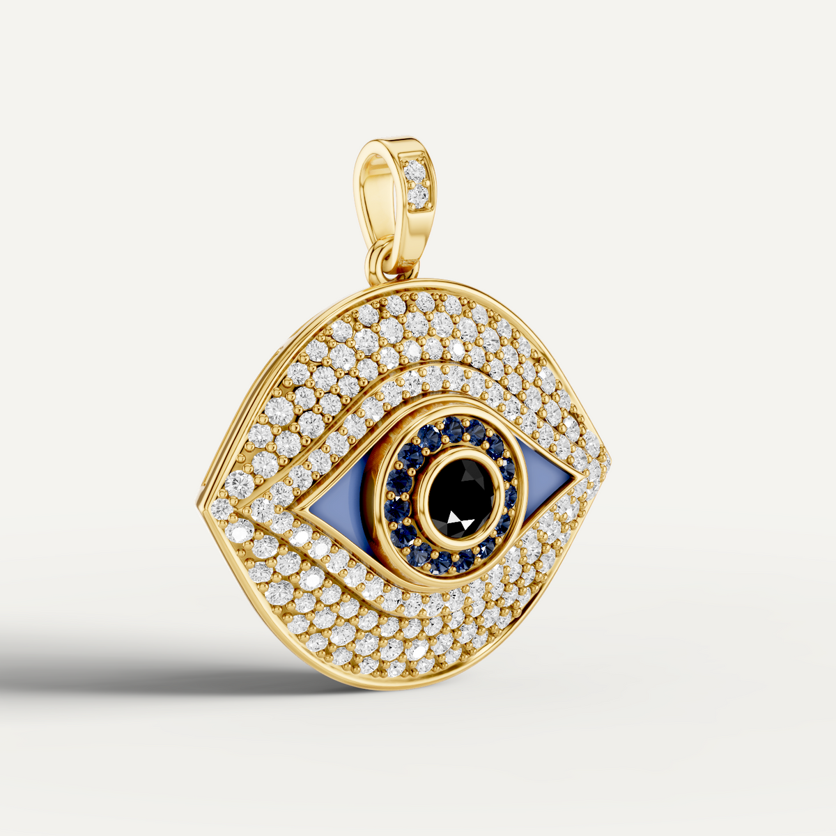 Iris, Evil Eye Pendant in 14K Yellow Gold