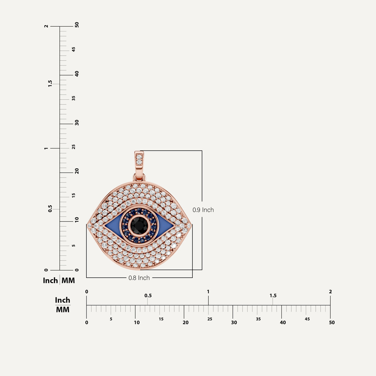Iris, Evil Eye Pendant in 18K Rose Gold