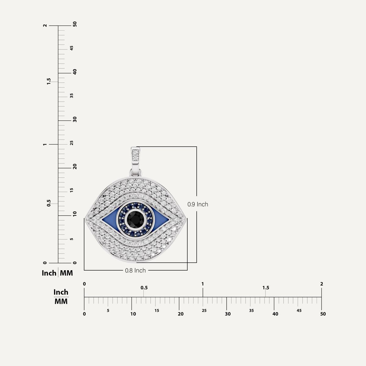 Iris, Evil Eye Pendant in 18K White Gold