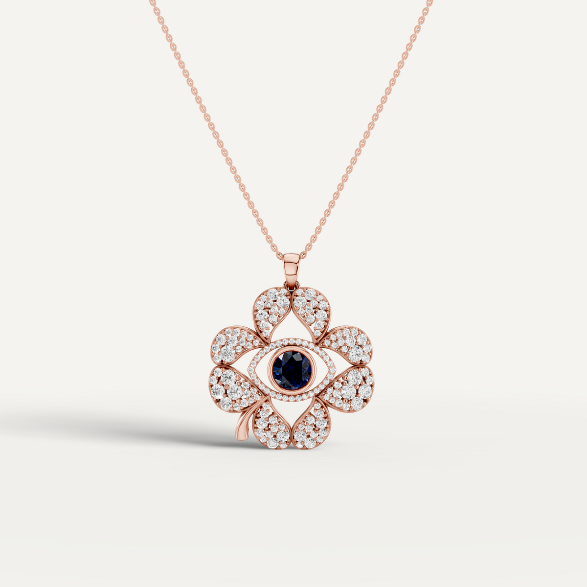 Plucky, Evil Eye Pendant in 18K Rose Gold