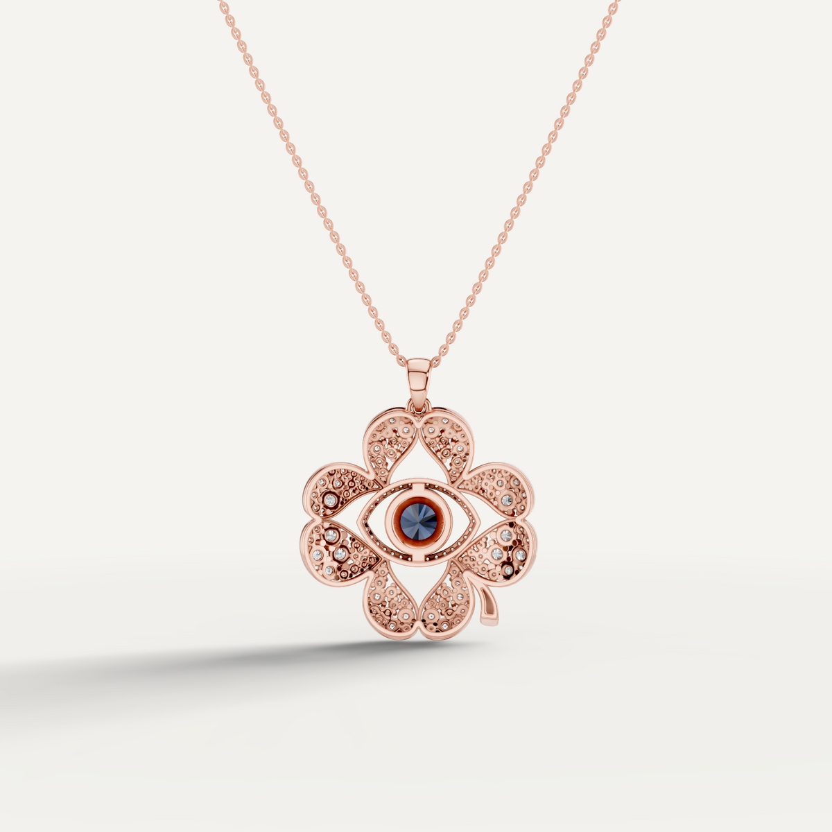 Plucky, Evil Eye Pendant in 18K Rose Gold