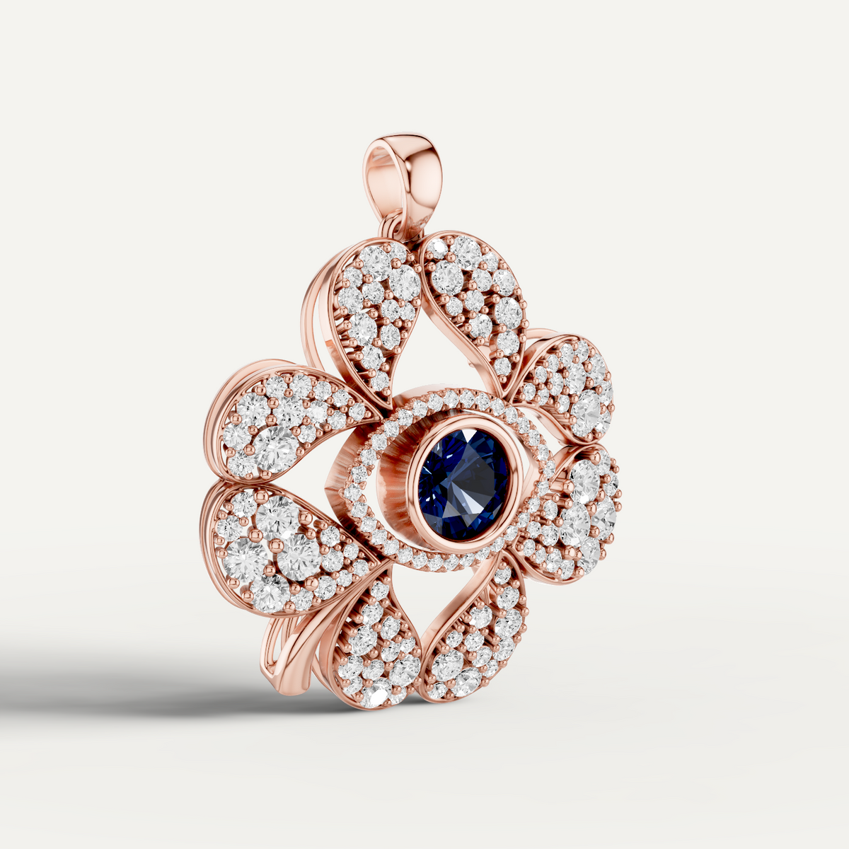 Plucky, Evil Eye Pendant in 18K Rose Gold