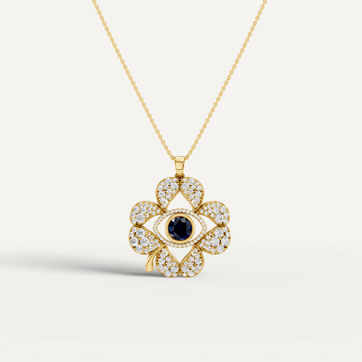Plucky, Evil Eye Pendant in 14K Yellow Gold