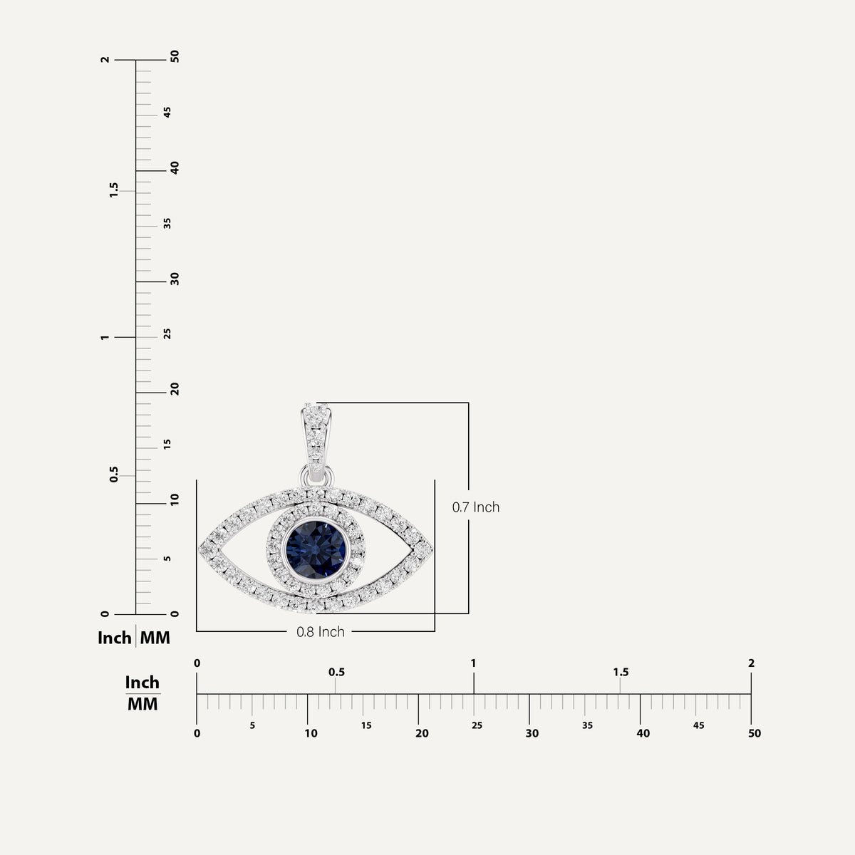 Nocturne, Evil Eye Pendant in 18K White Gold