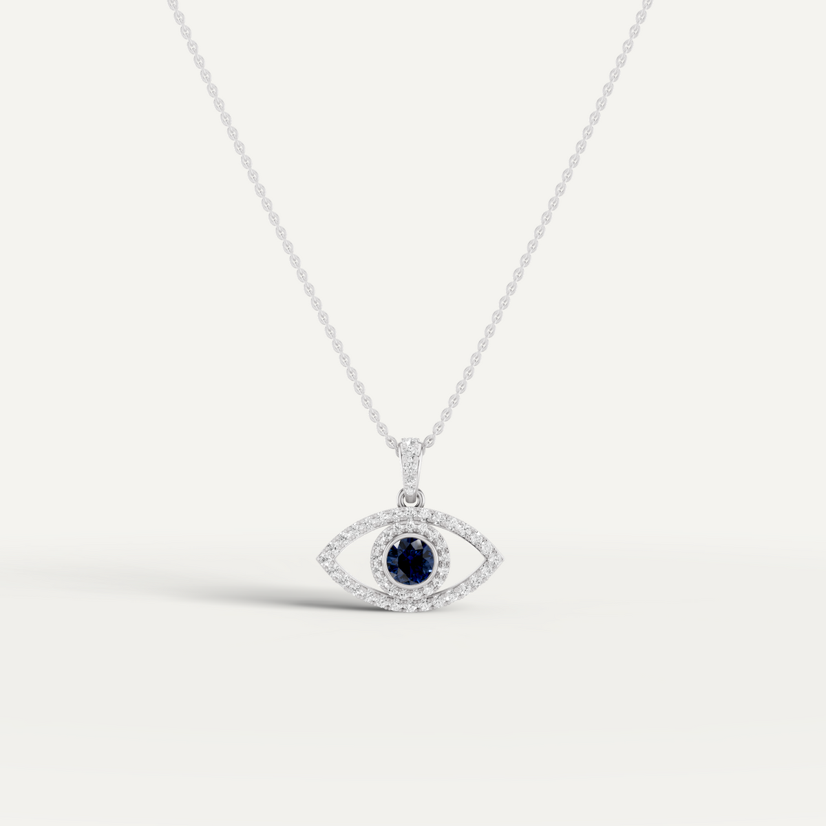 Nocturne, Evil Eye Pendant in 18K White Gold