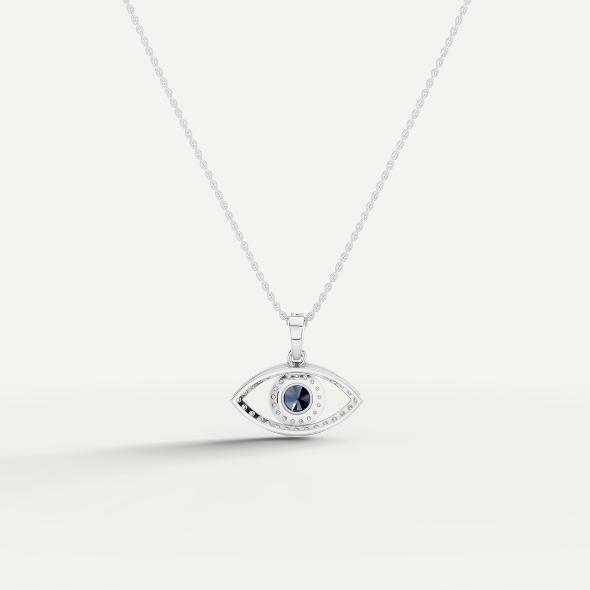 Nocturne, Evil Eye Pendant in 18K White Gold