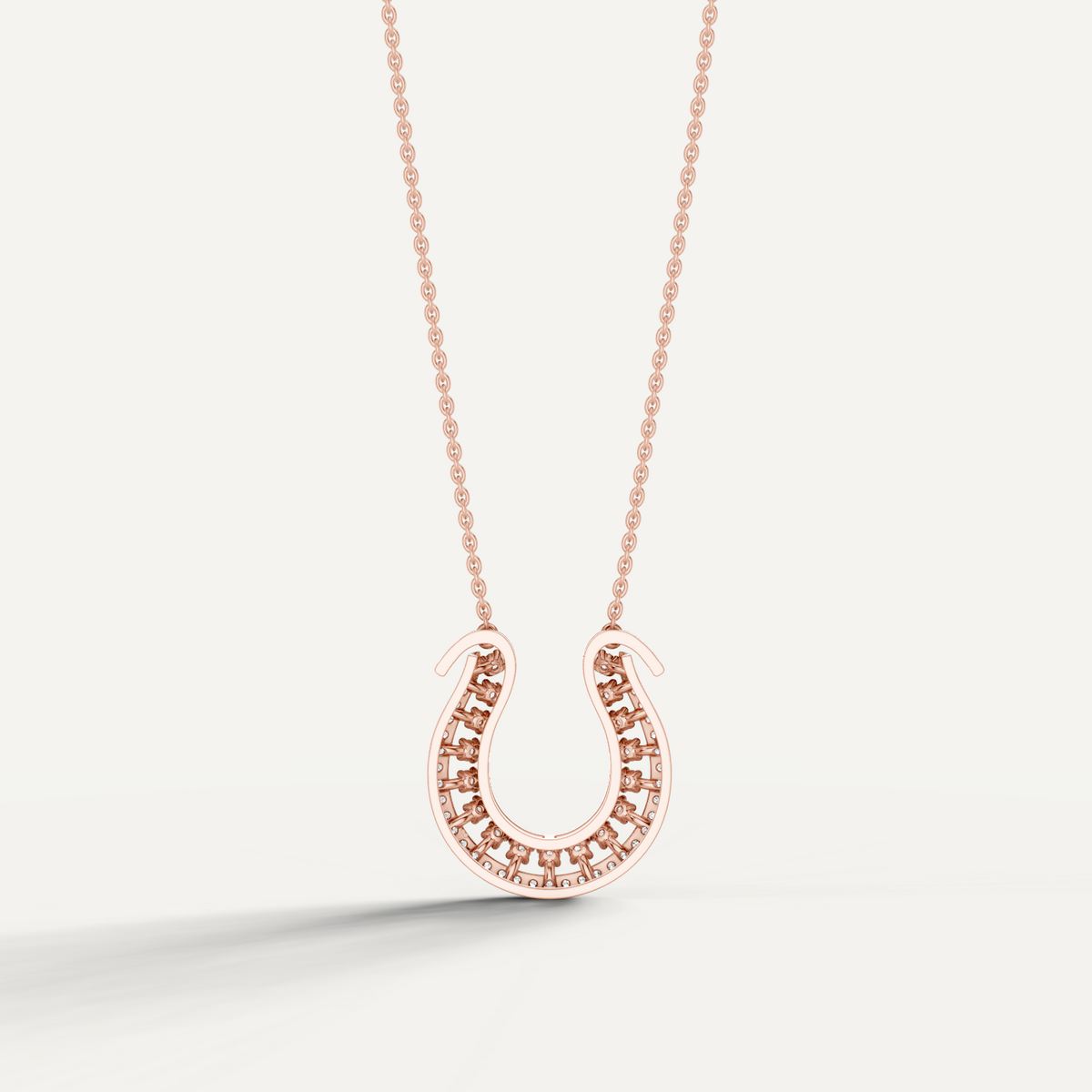 Luckspur, Horseshoe Pendant in 18K Rose Gold