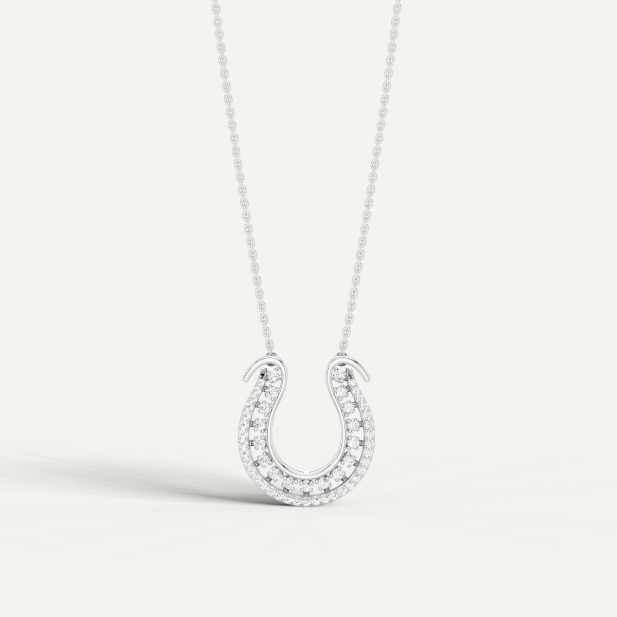 Luckspur, Horseshoe Pendant in 18K White Gold
