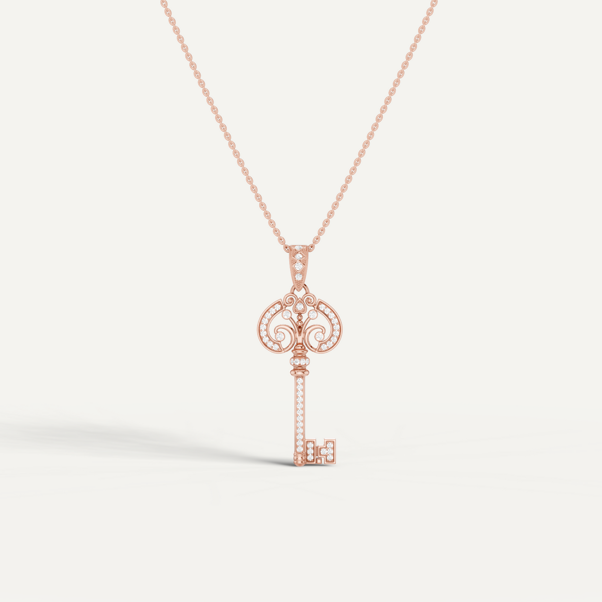 Cle Amour, Key Pendant in 18K Rose Gold