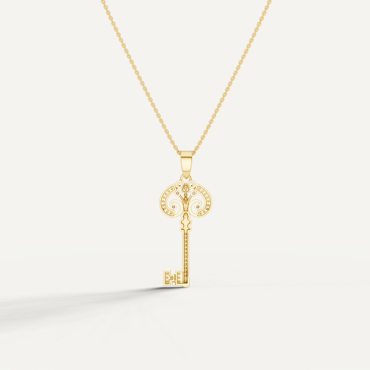 Cle Amour, Key Pendant in 18K Yellow Gold