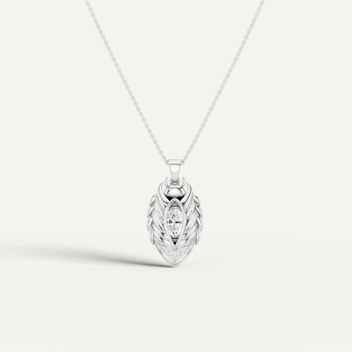 Scarabyne, Scarab Pendant in 18K White Gold