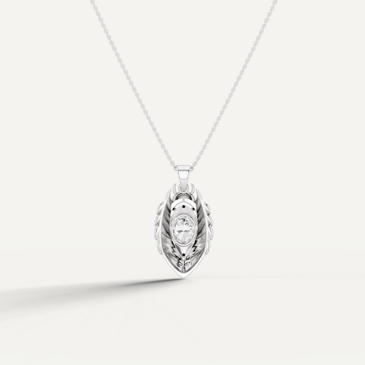 Scarabyne, Scarab Pendant in 18K White Gold