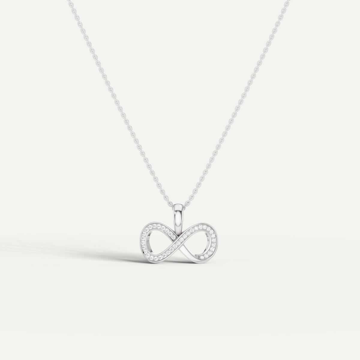Infinitia, Infinity Pendant in 18K White Gold