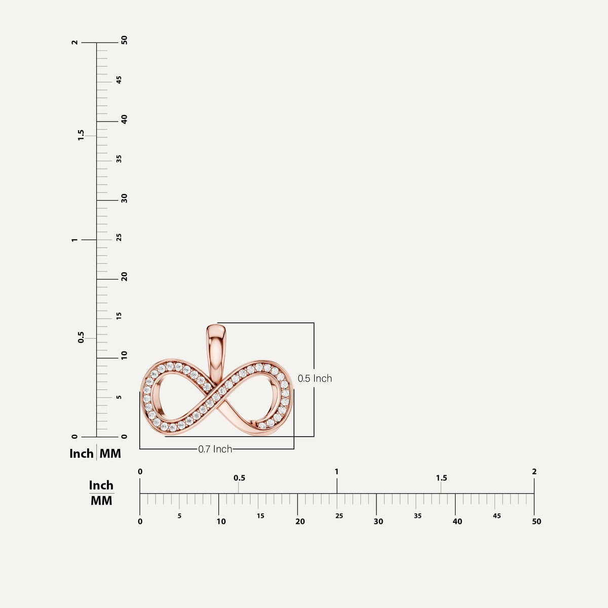 Infinitia, Infinity Pendant in 14K Rose Gold