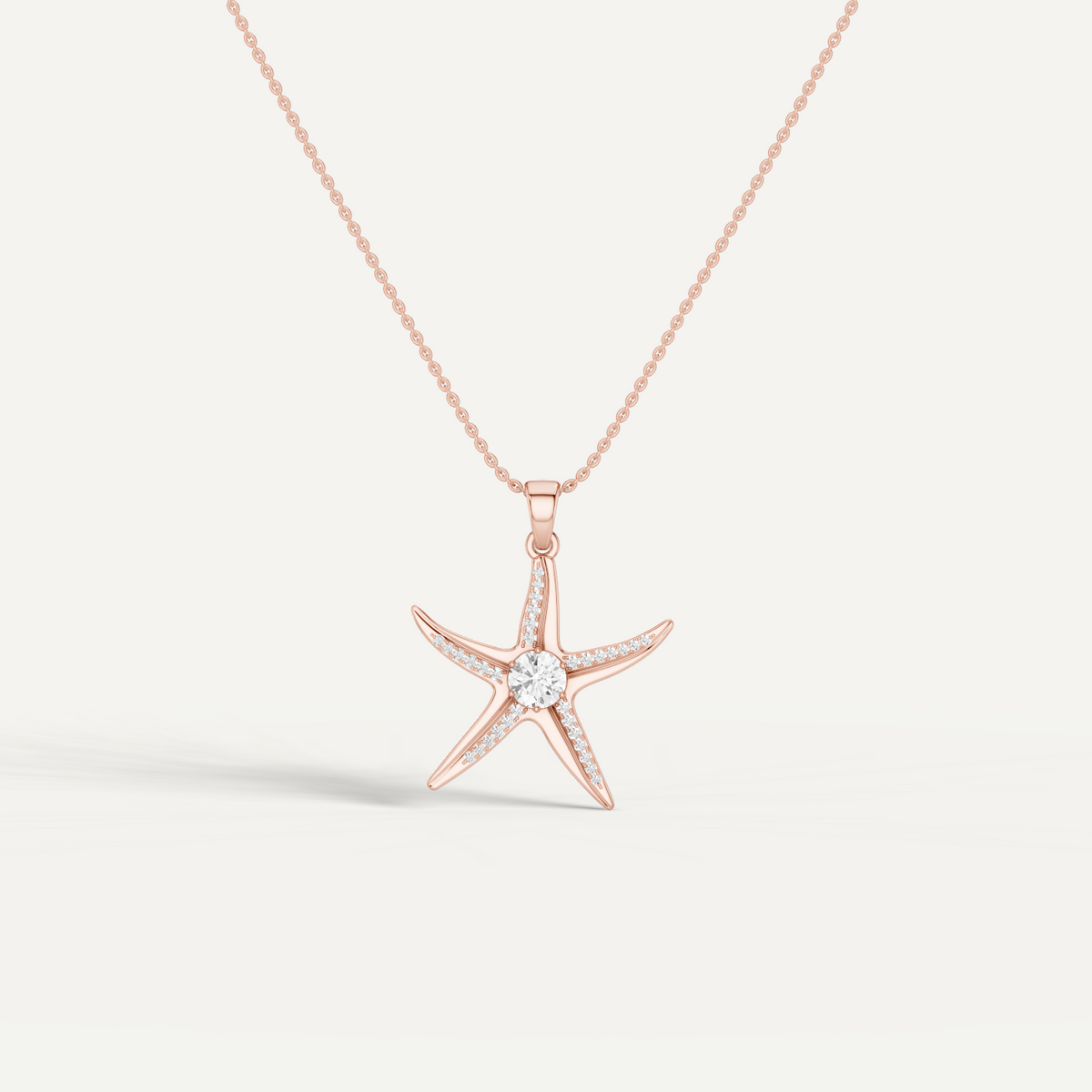 Seastar, Starfish Pendant in 18K Rose Gold