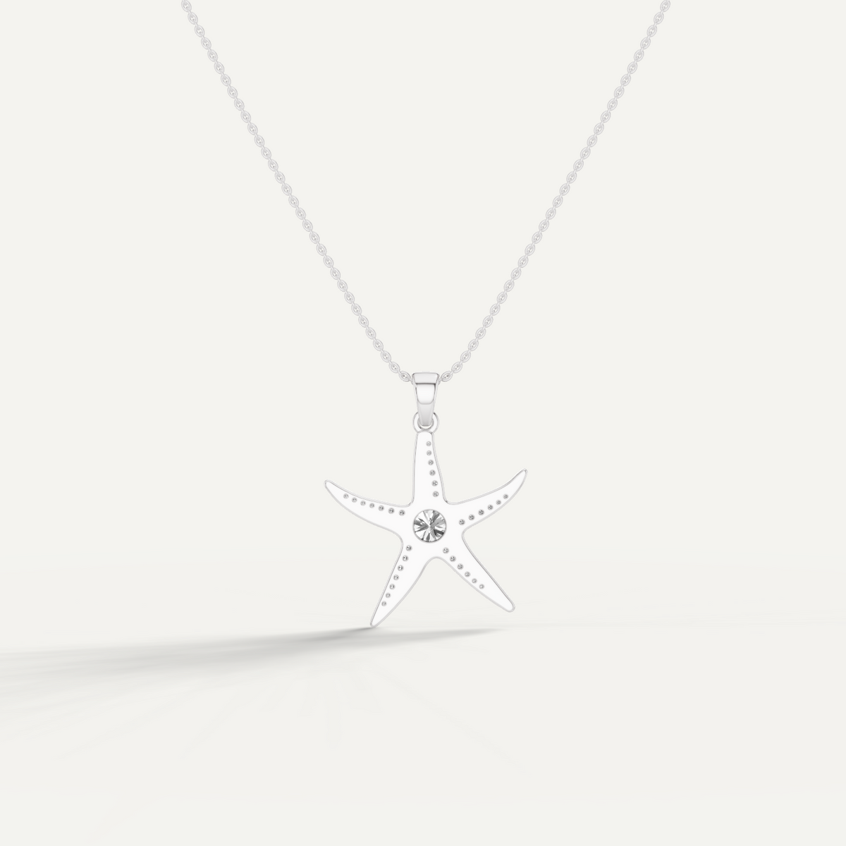 Seastar, Starfish Pendant in 14K White Gold