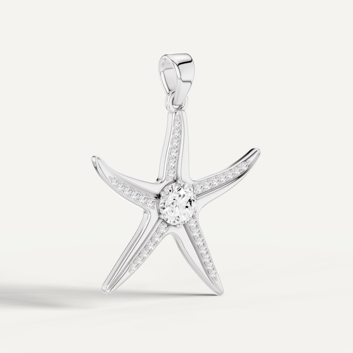 Seastar, Starfish Pendant in 14K White Gold