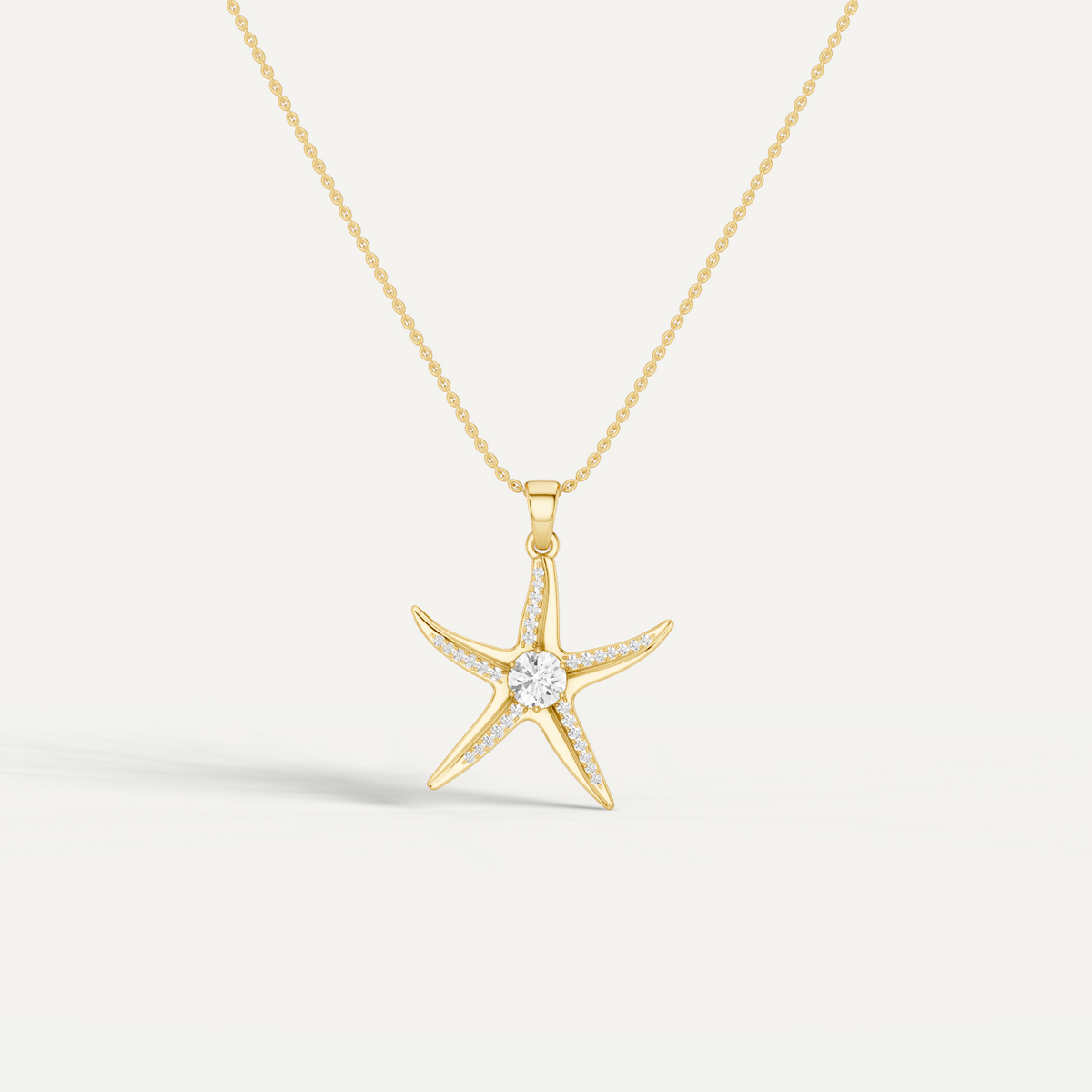 Seastar, Starfish Pendant in 14K Yellow Gold