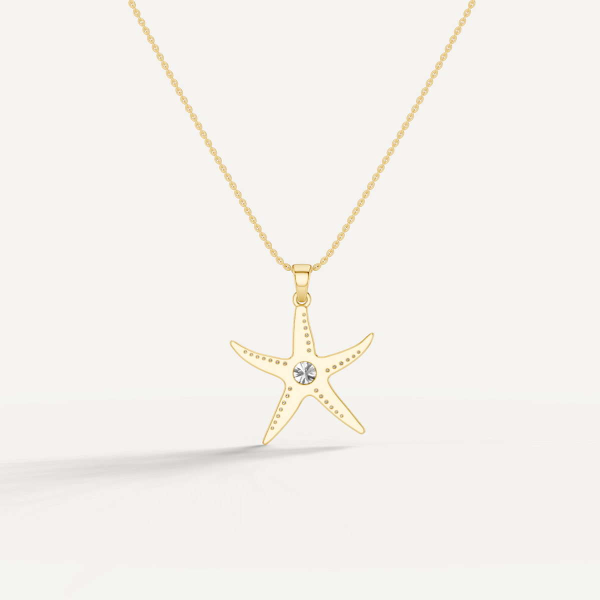 Seastar, Starfish Pendant in 14K Yellow Gold