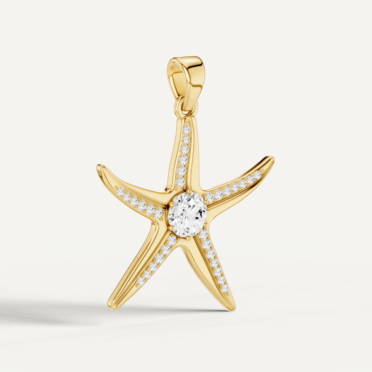 Seastar, Starfish Pendant in 14K Yellow Gold