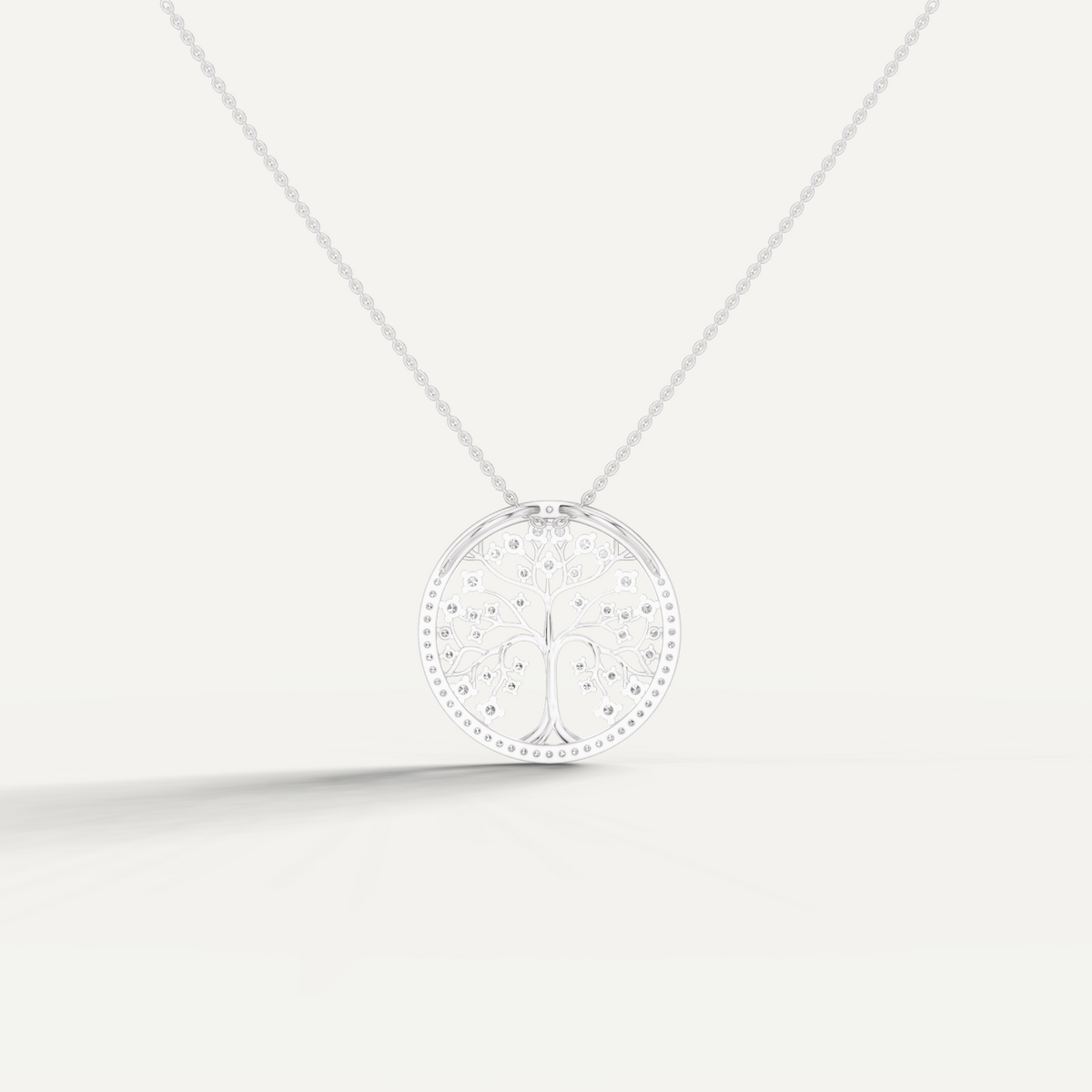 Arbora, Tree of Life Pendant in 18K White Gold