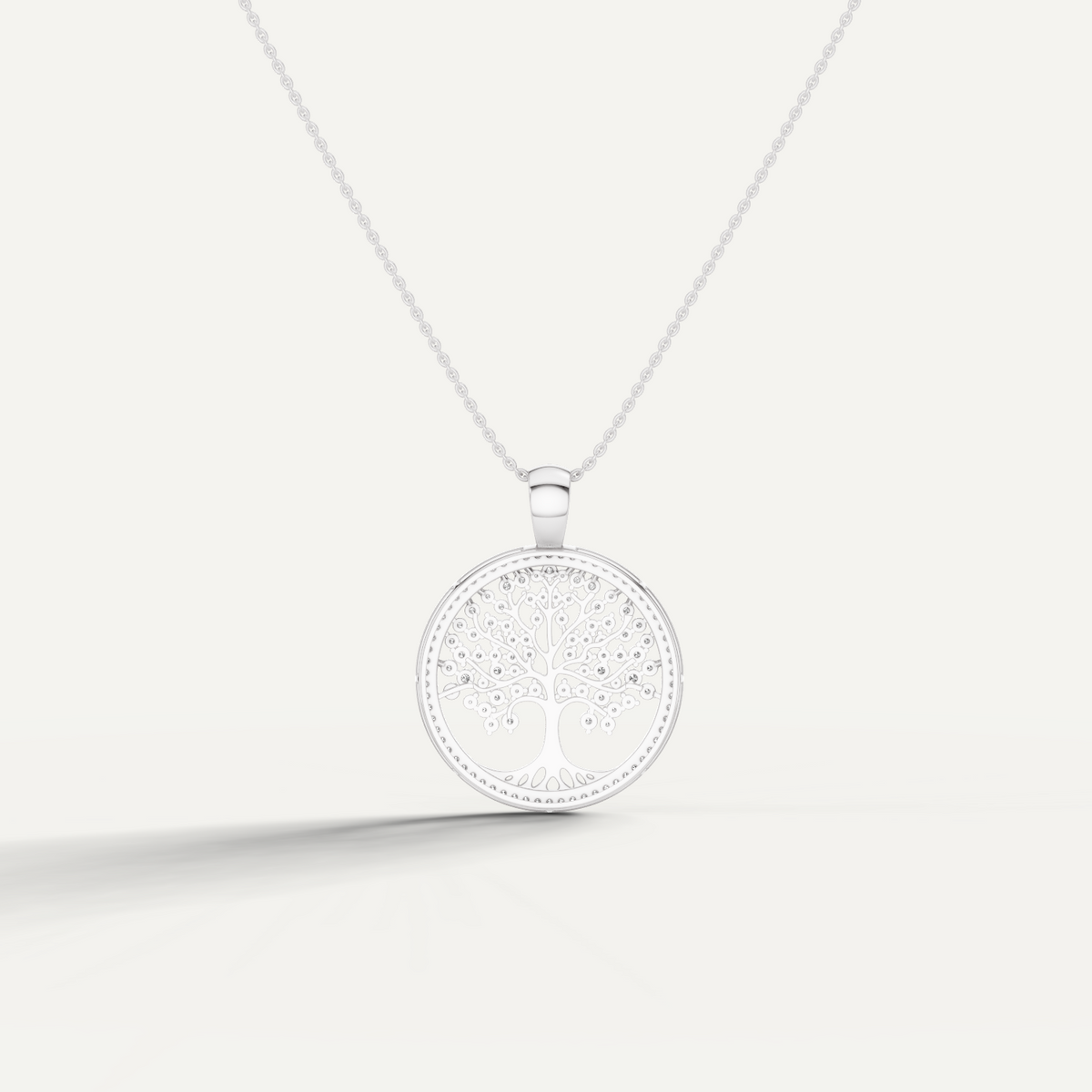 Vita, Tree of Life Pendant in 18K White Gold