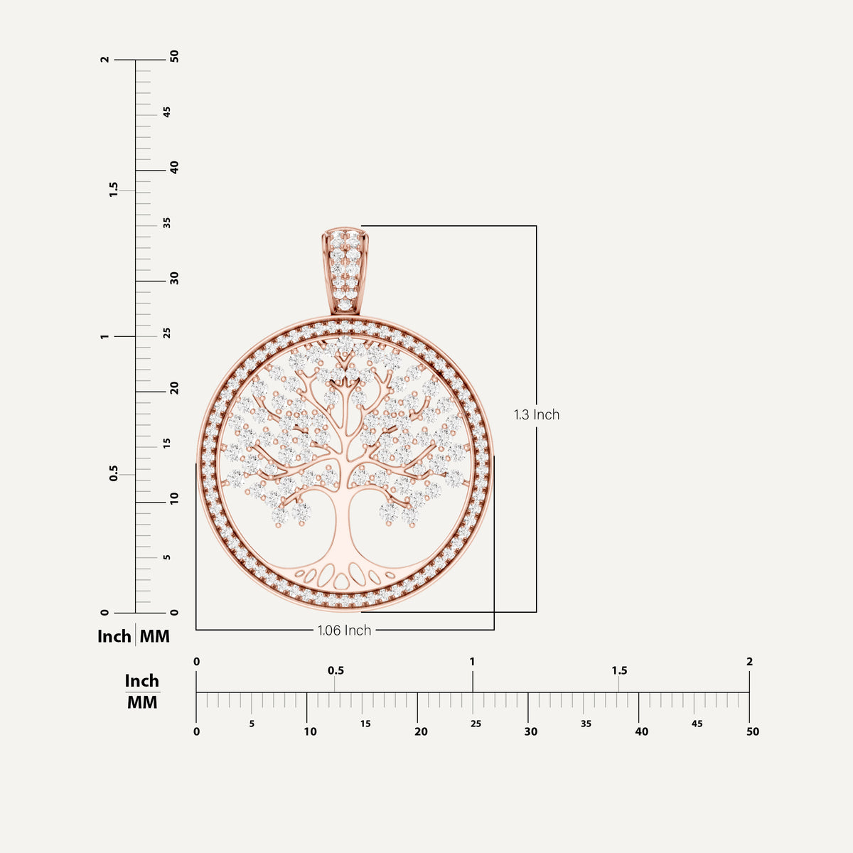 Vita, Tree of Life Pendant in 18K Rose Gold