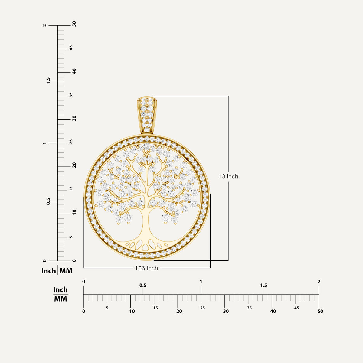Vita, Tree of Life Pendant in 18K Yellow Gold