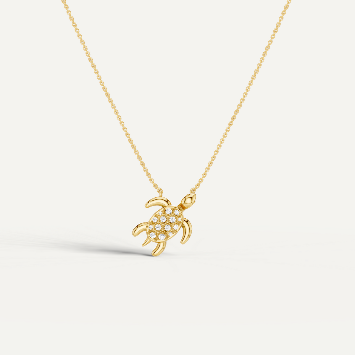 Chelone, Turtle Pendant in 14K Yellow Gold