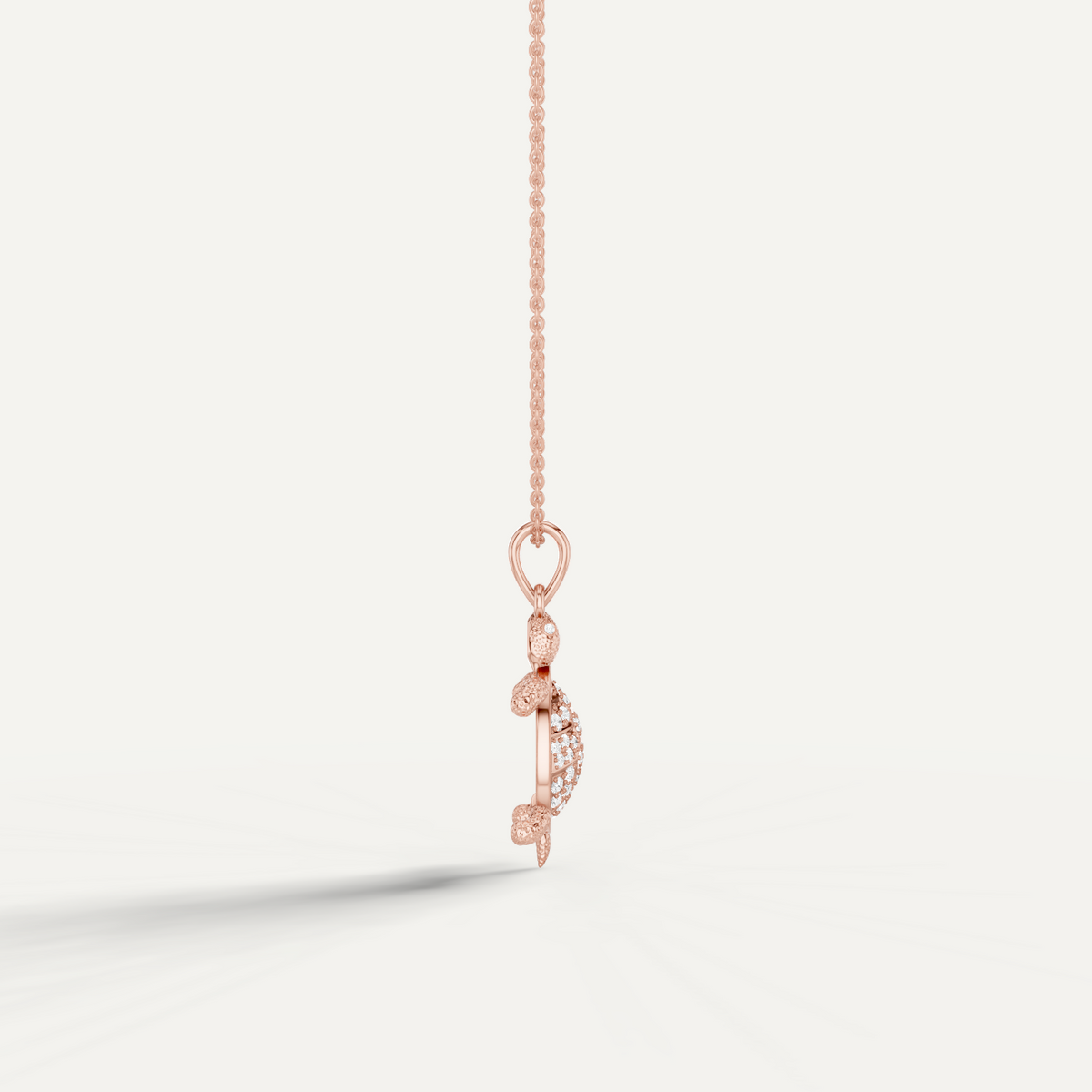 Sea Trot, Tortoise Pendant in 18K Rose Gold