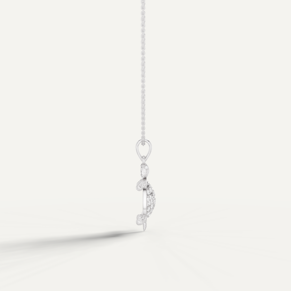 Sea Trot, Tortoise Pendant in 18K White Gold