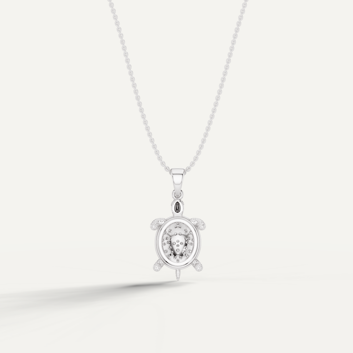Sea Trot, Tortoise Pendant in 18K White Gold