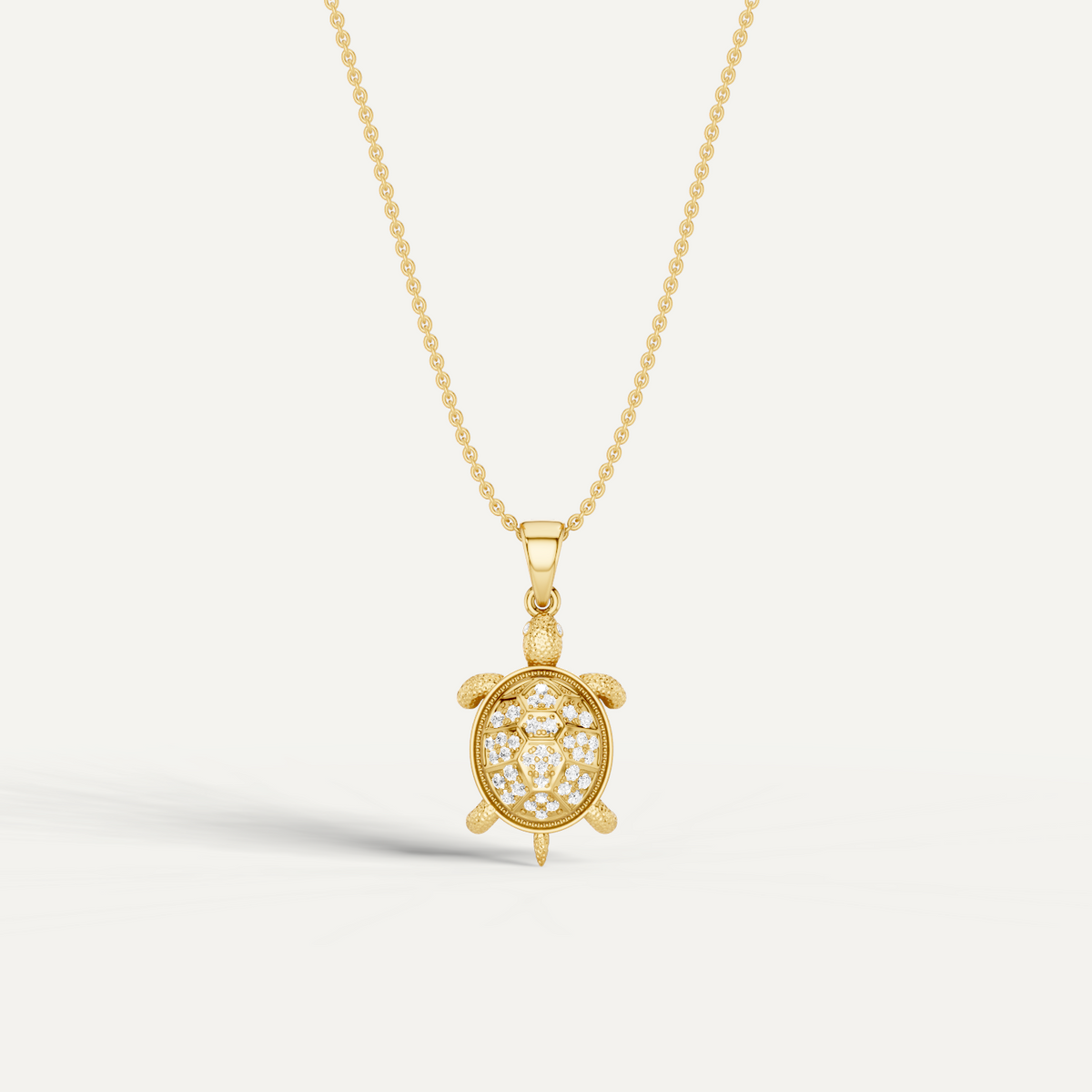 Sea Trot, Tortoise Pendant in 18K Yellow Gold