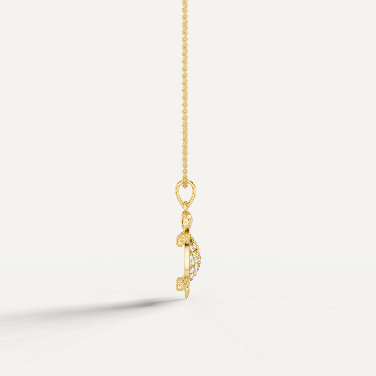 Sea Trot, Tortoise Pendant in 18K Yellow Gold