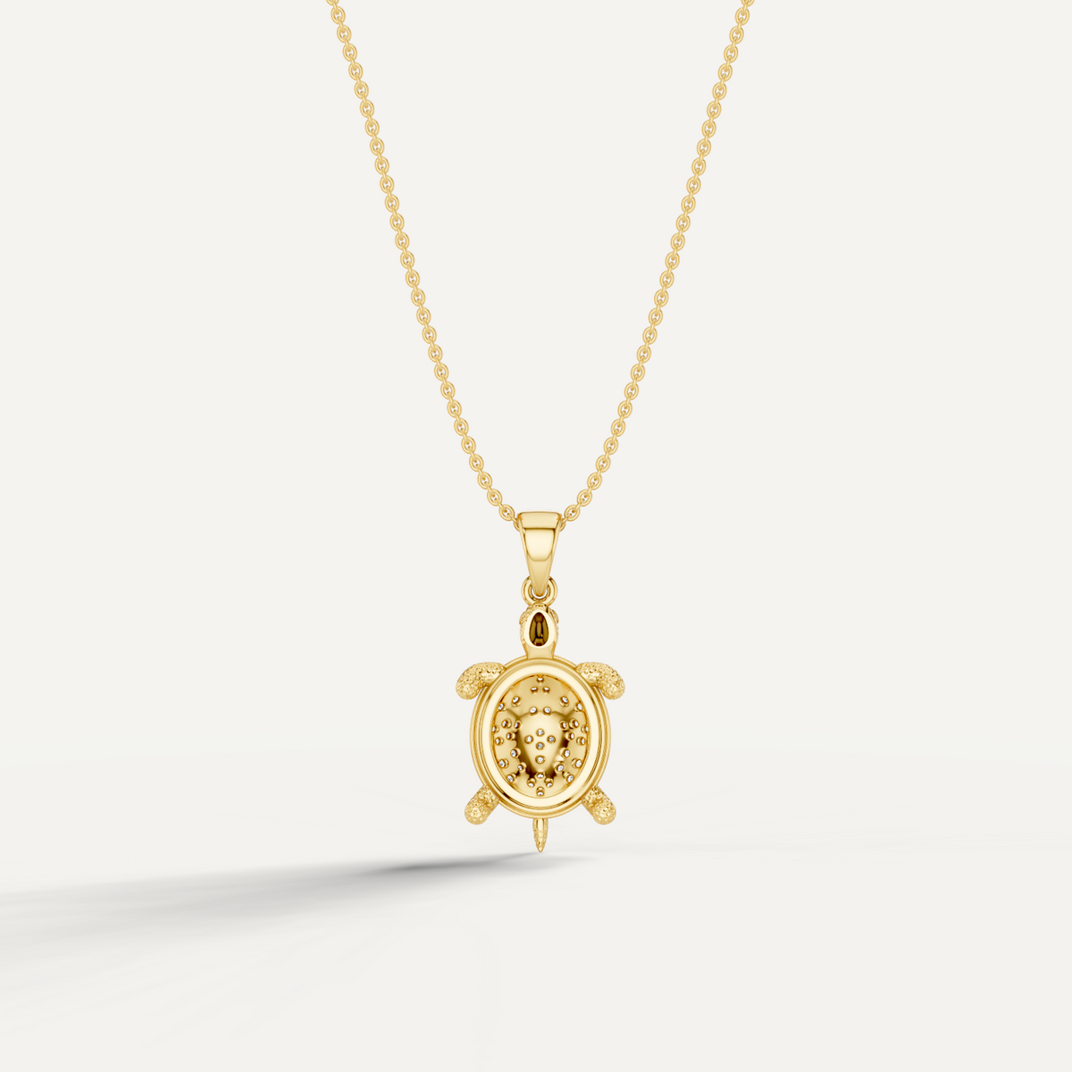 Sea Trot, Tortoise Pendant in 18K Yellow Gold