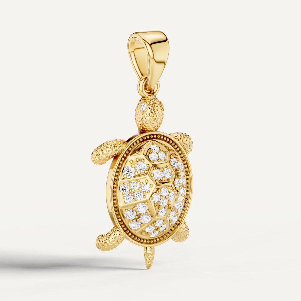 Sea Trot, Tortoise Pendant in 18K Yellow Gold