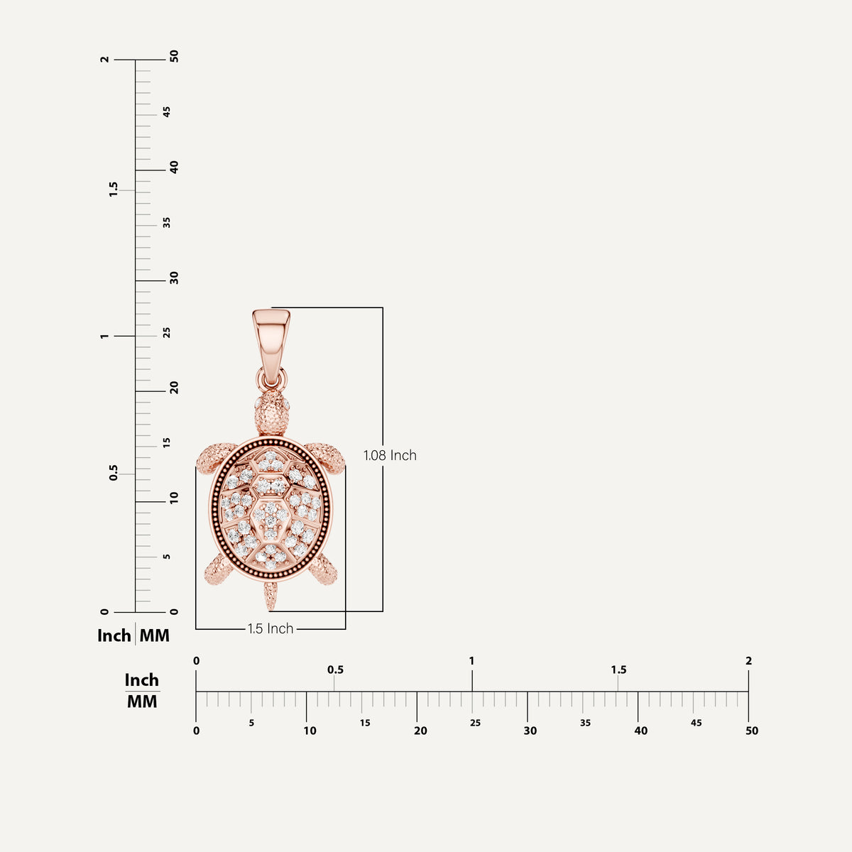 Sea Trot, Tortoise Pendant in 18K Rose Gold