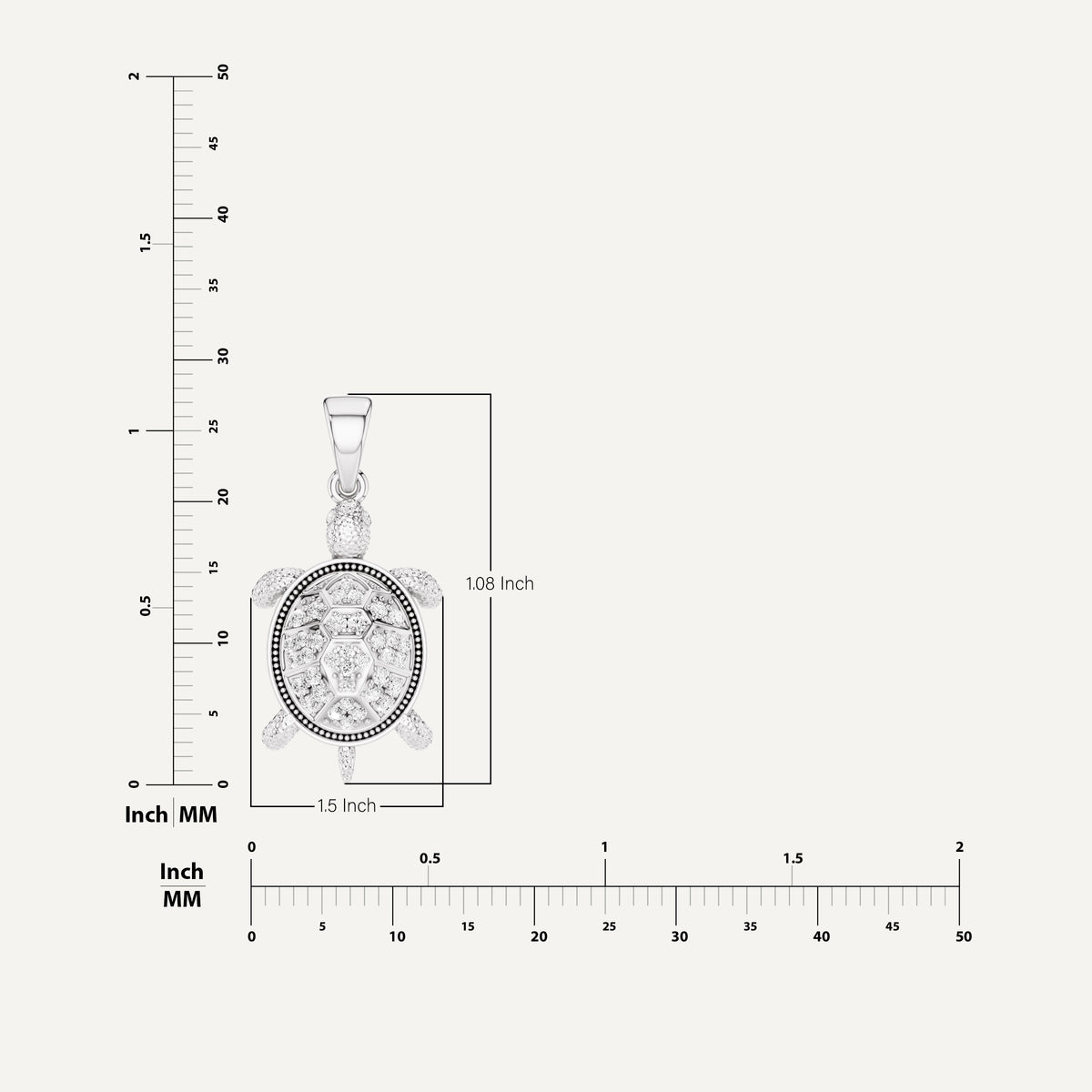 Sea Trot, Tortoise Pendant in 18K White Gold