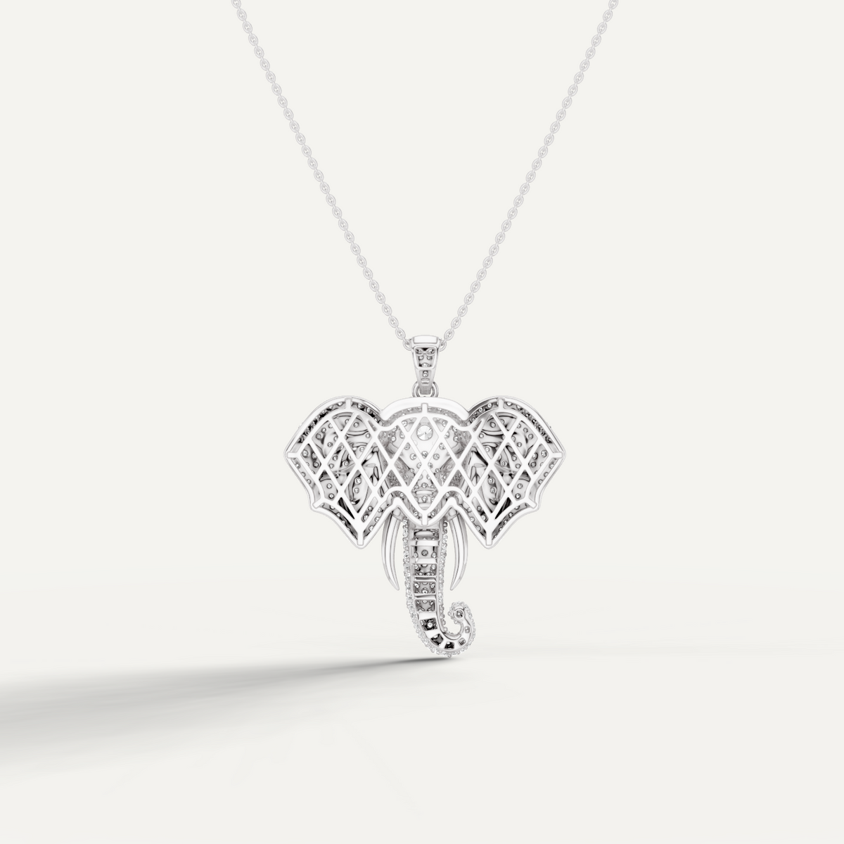 Varana, Elephant Pendant in 18K White Gold