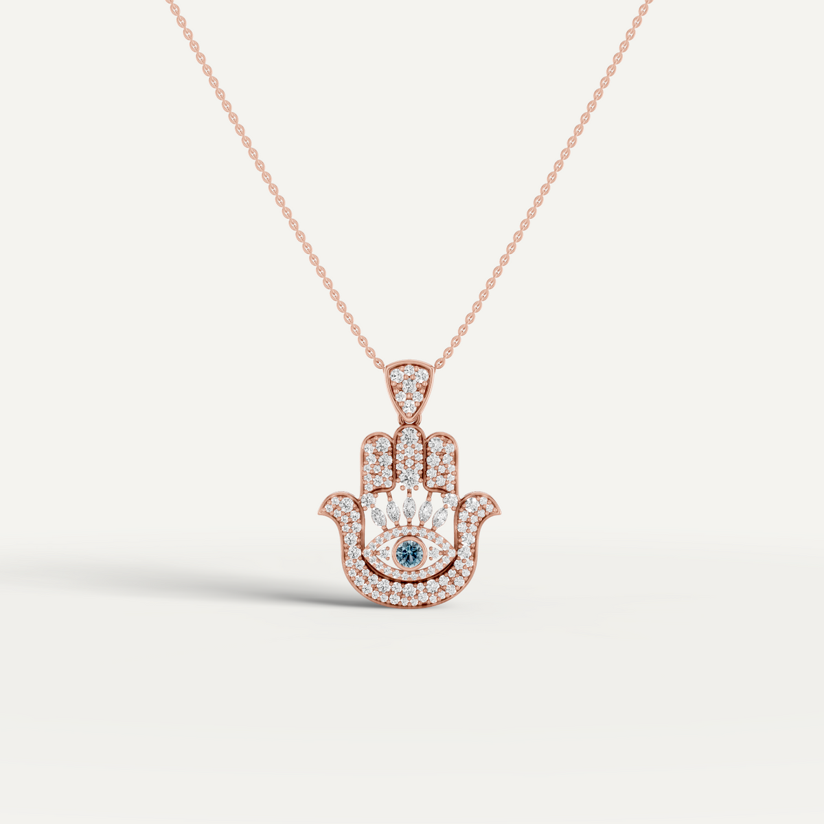 Hanzel, Hamsa Hand Pendant in 14K Rose Gold