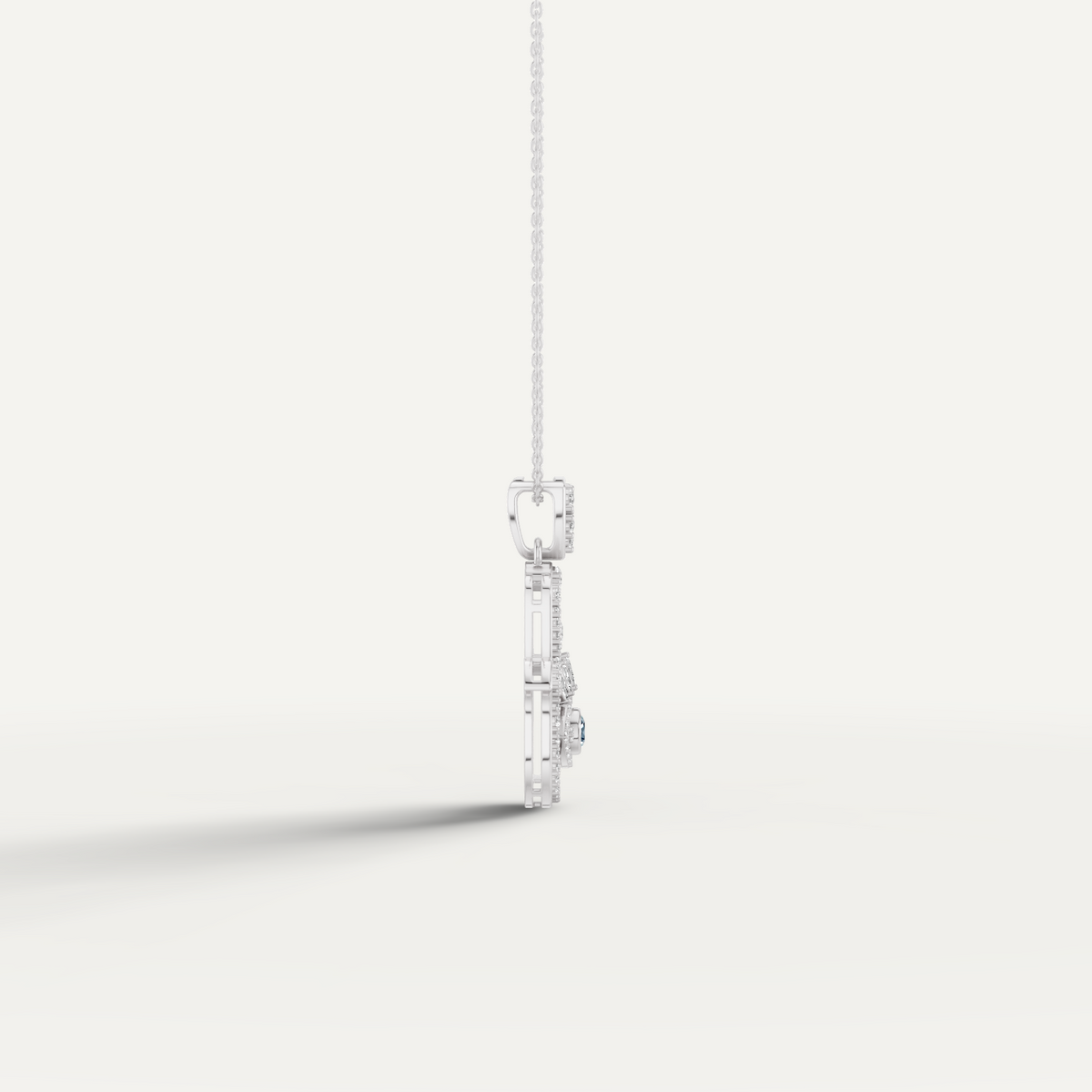 Hanzel, Hamsa Hand Pendant in 18K White Gold