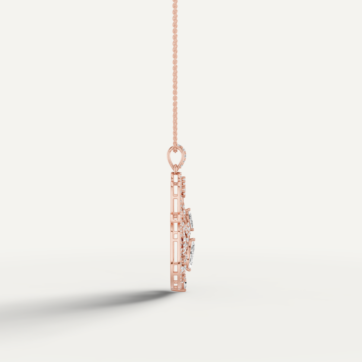 Guardian, Hamsa Hand Pendant in 18K Rose Gold