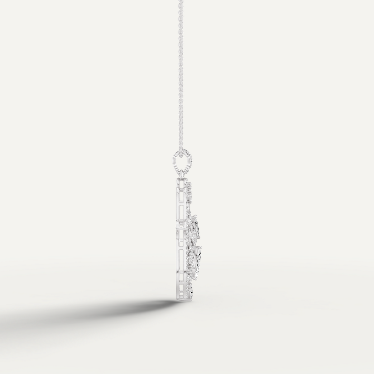 Guardian, Hamsa Hand Pendant in 18K White Gold