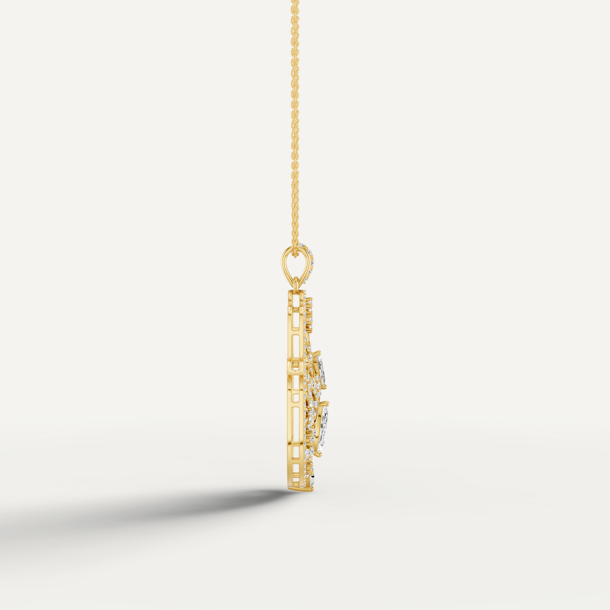 Guardian, Hamsa Hand Pendant in 18K Yellow Gold