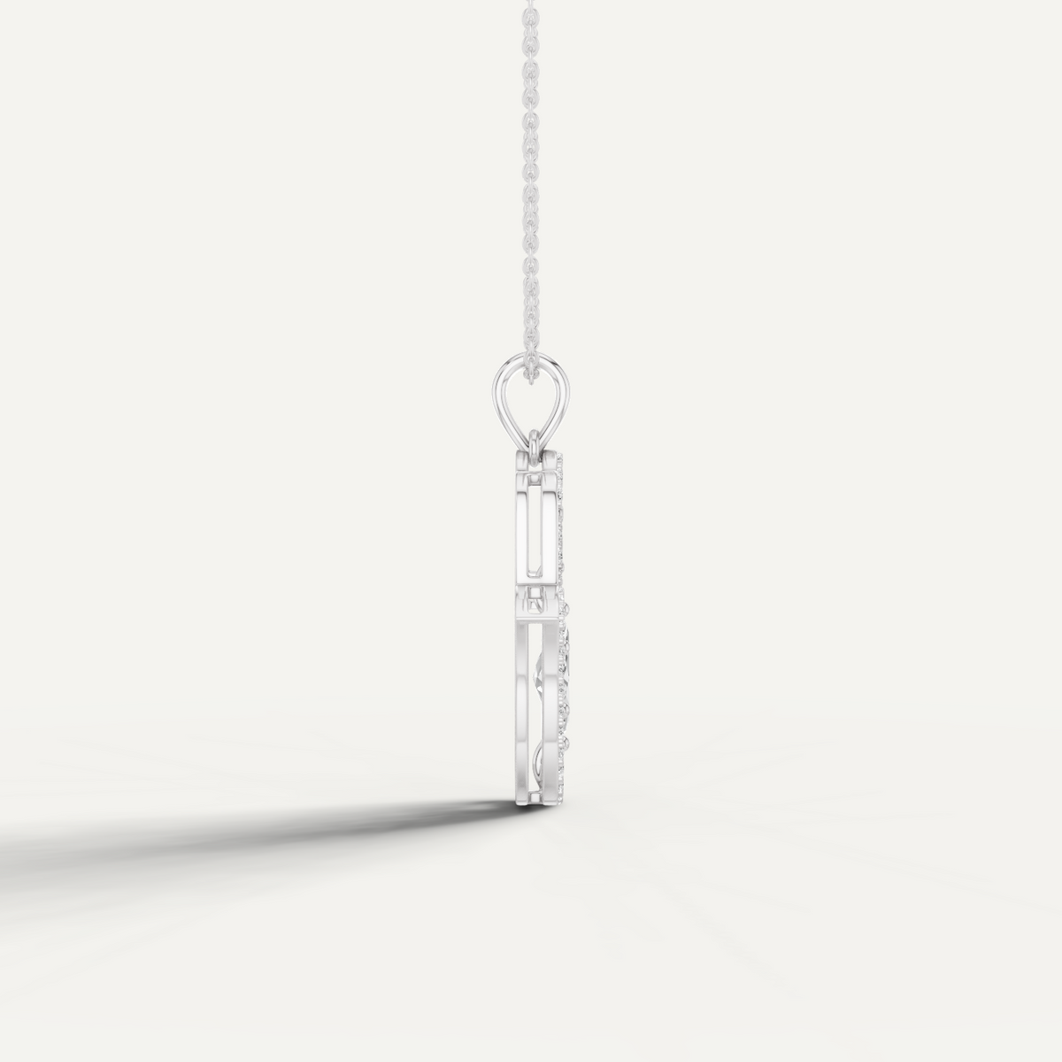 Palmara, Hamsa Hand Pendant in 18K White Gold