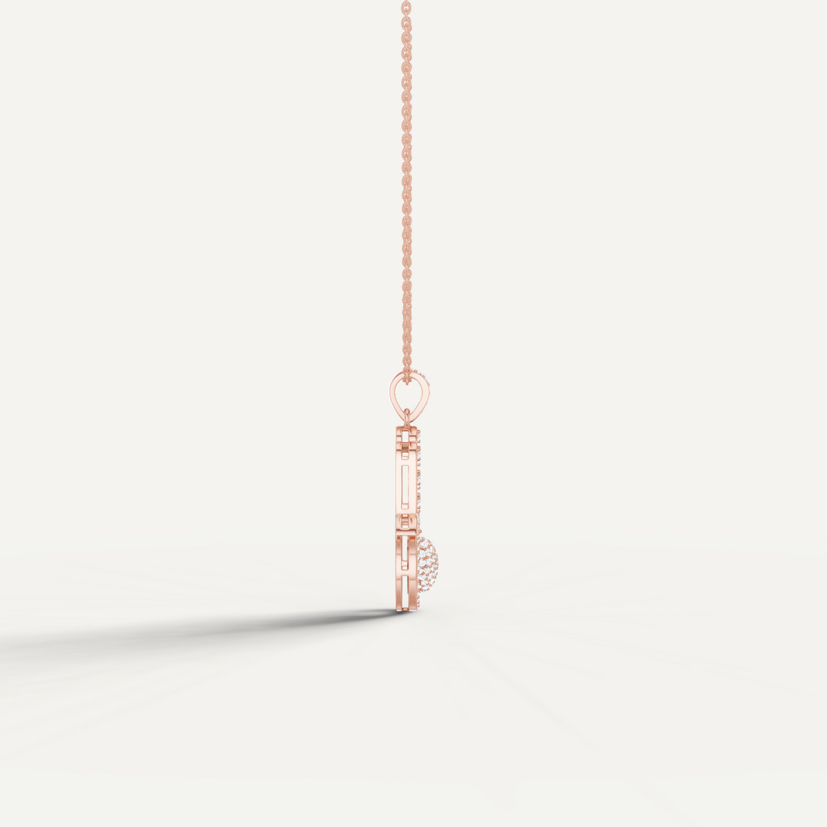 Mira, Hamsa Hand Pendant in 14K Rose Gold